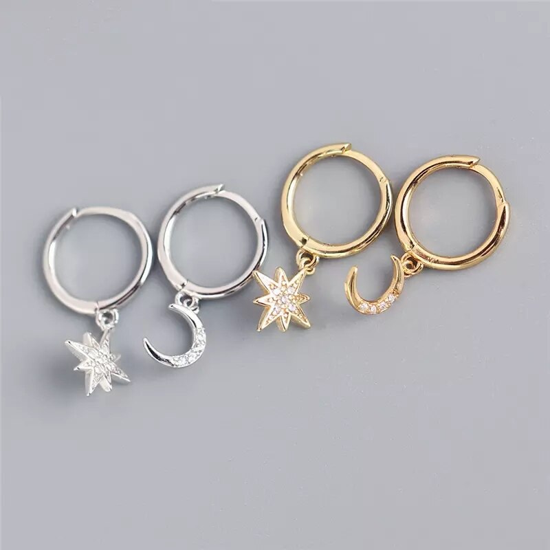 XIYANIKE Silver Color Gold Punk Hip-Hop Geometric Pendant Hoop Earrings for Women Party Jewelry Accessories Wholesale