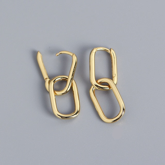 XIYANIKE Silver Color Gold Punk Hip-Hop Geometric Pendant Hoop Earrings for Women Party Jewelry Accessories Wholesale