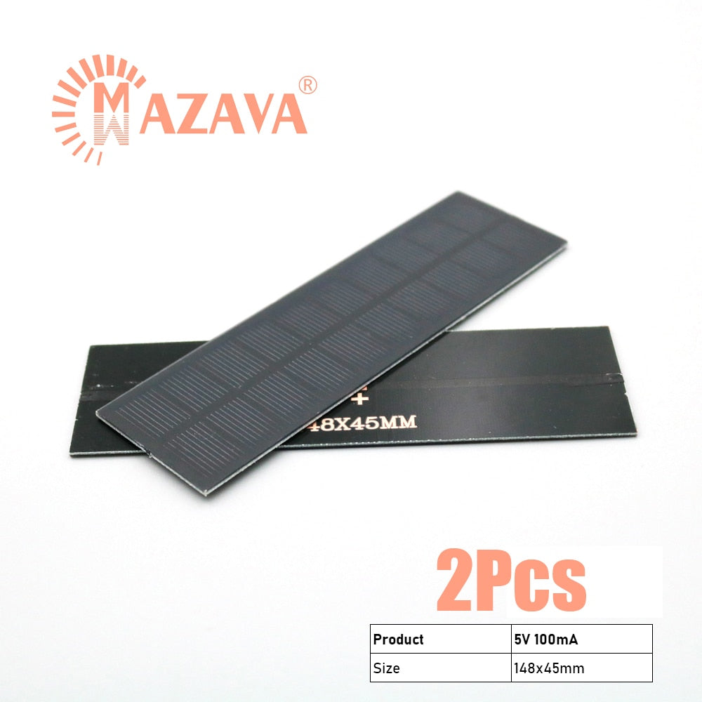 2Pcs 5V 0.5W 0.6W 0.8W Solar Battery Solar Panel Outdoor Portable Solar Charger Pane