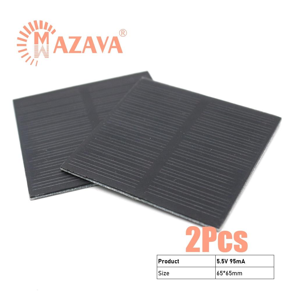 2Pcs 5V 0.5W 0.6W 0.8W Solar Battery Solar Panel Outdoor Portable Solar Charger Pane