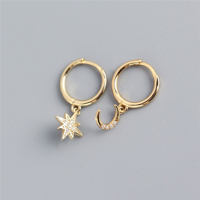 XIYANIKE Silver Color Gold Punk Hip-Hop Geometric Pendant Hoop Earrings for Women Party Jewelry Accessories Wholesale