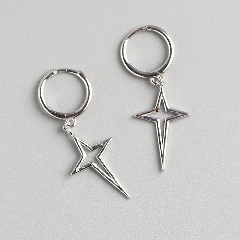 XIYANIKE Silver Color Gold Punk Hip-Hop Geometric Pendant Hoop Earrings for Women Party Jewelry Accessories Wholesale