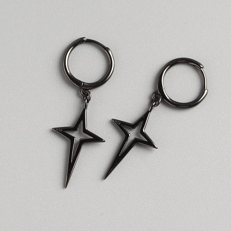 XIYANIKE Silver Color Gold Punk Hip-Hop Geometric Pendant Hoop Earrings for Women Party Jewelry Accessories Wholesale