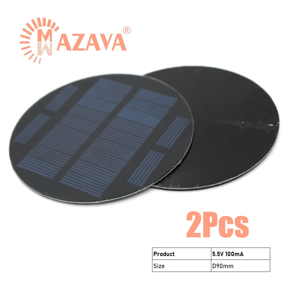 2Pcs 5V 0.5W 0.6W 0.8W Solar Battery Solar Panel Outdoor Portable Solar Charger Pane