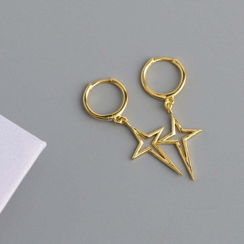 XIYANIKE Silver Color Gold Punk Hip-Hop Geometric Pendant Hoop Earrings for Women Party Jewelry Accessories Wholesale