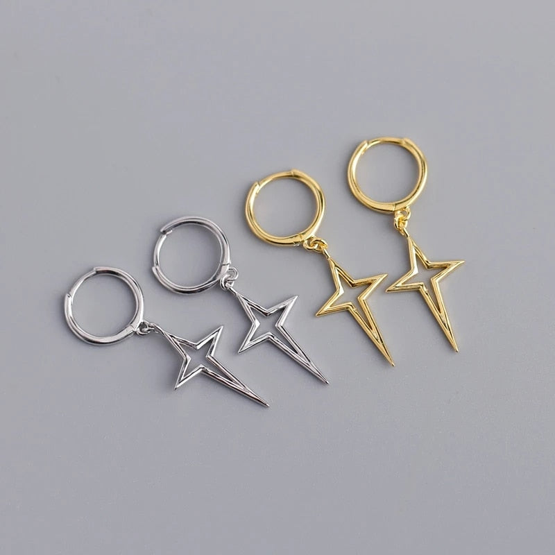 XIYANIKE Silver Color Gold Punk Hip-Hop Geometric Pendant Hoop Earrings for Women Party Jewelry Accessories Wholesale