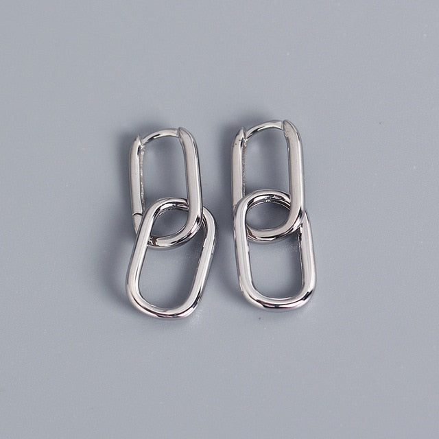 XIYANIKE Silver Color Gold Punk Hip-Hop Geometric Pendant Hoop Earrings for Women Party Jewelry Accessories Wholesale