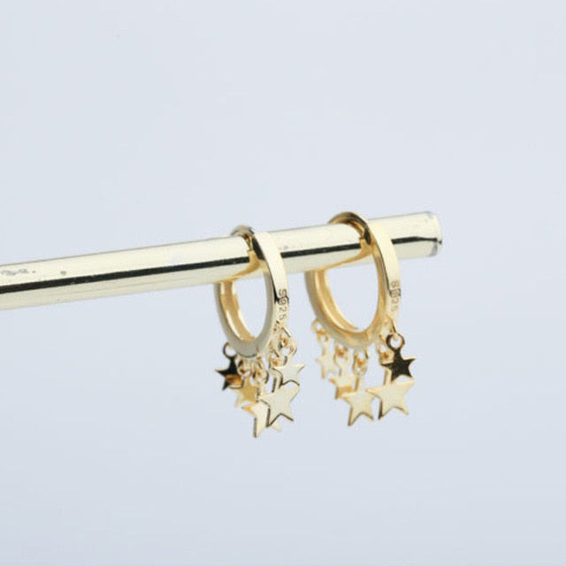 XIYANIKE Silver Color Gold Punk Hip-Hop Geometric Pendant Hoop Earrings for Women Party Jewelry Accessories Wholesale
