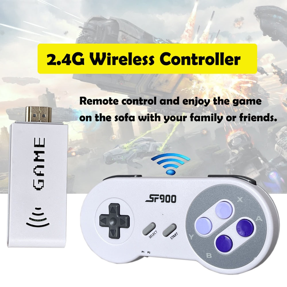 SF900 Consola for Super Nintendo Hd TV Video Game Console Game Stick 6115 Games Gamepad For SNES For NES Wireless Controller