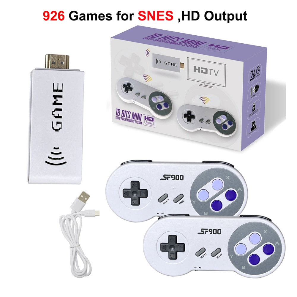 SF900 Consola for Super Nintendo Hd TV Video Game Console Game Stick 6115 Games Gamepad For SNES For NES Wireless Controller