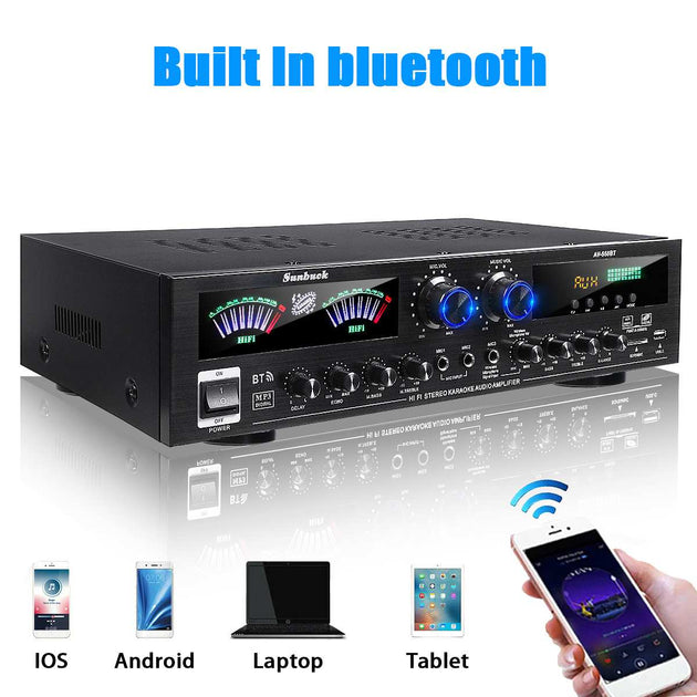 SUNBUCK AV555BT 4000W 5CH Home Amplifiers Bass Audio Power bluetooth D ...