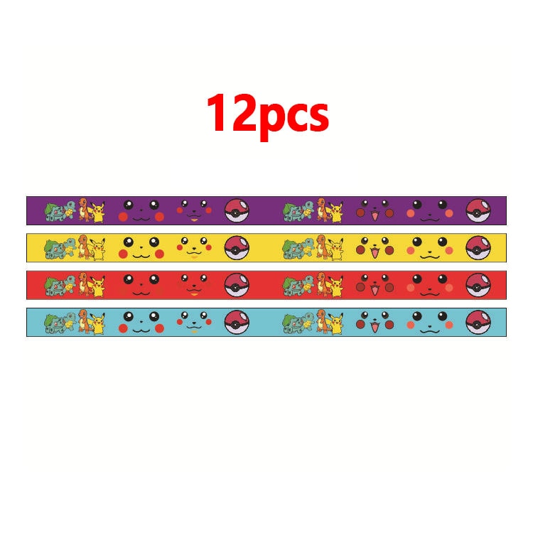 4-12pcs Pokemon Bracelet Anime Pocket Elf Pikachu Children Cartoon Silicone Wristband Bracelets Party Gifts Cosplay Accessoires