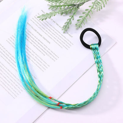 New Girls Colorful Wigs Ponytail Headbands Rubber Bands Beauty Hair Bands Headwear Kids Hair Accessories Head Band Hair Ornament