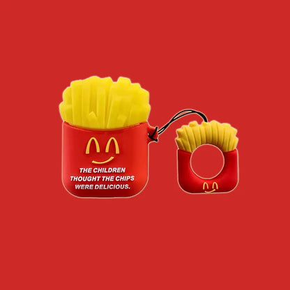 Food Family Bucket Hamburg French Fries Chicken Nuggets Cookies Case for AirPods 1 2 Box Soft Silicone Earphone Protect Cover