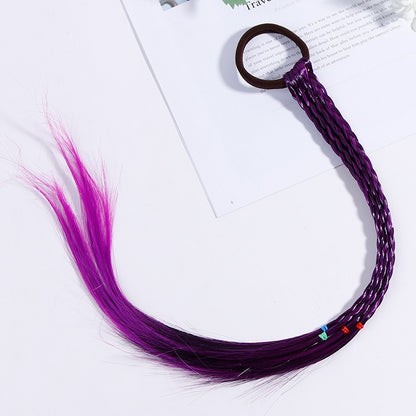 New Girls Colorful Wigs Ponytail Headbands Rubber Bands Beauty Hair Bands Headwear Kids Hair Accessories Head Band Hair Ornament