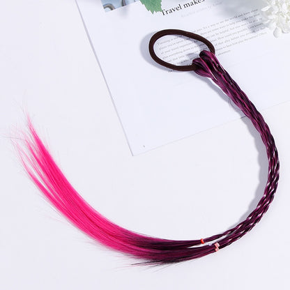 New Girls Colorful Wigs Ponytail Headbands Rubber Bands Beauty Hair Bands Headwear Kids Hair Accessories Head Band Hair Ornament