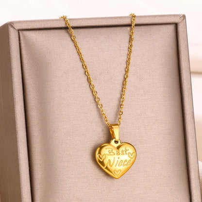 Stainless Steel Love Heart Necklace For Women 2023 New Trendy Lip Chain Simple Pendant Necklace Jewelry Gift Wholesalers