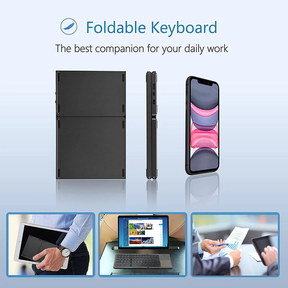 Mini Foldable Bluetooth Keyboard with Touchpad