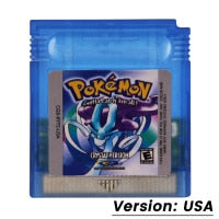 GBC Game Cartridge 16 Bit Video Game Console Card Pokemon Series Blue Crystal Golden Green Red Silver Yellow with Multi-language