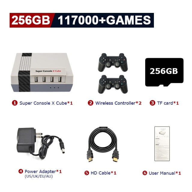 Super Console X Cube Retro Video Game Consoles Pre-load Up to 117,000+ Games,70+Emulators,Support Multi-players