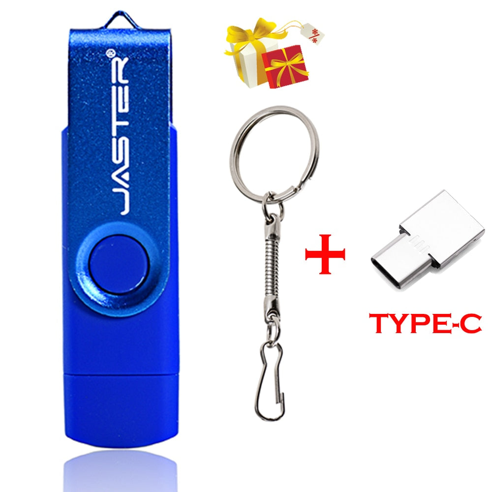 JASTER High Speed USB Flash Drive OTG Pen Drive 64gb 32gb USB Stick 16gb Rotatable Pen drive For Android Micro/PC Business gift