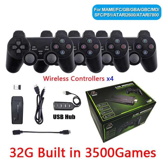 Portable video game console,4K, 2.4G, wire less control, wireless retro classic video game console, including 10000 games