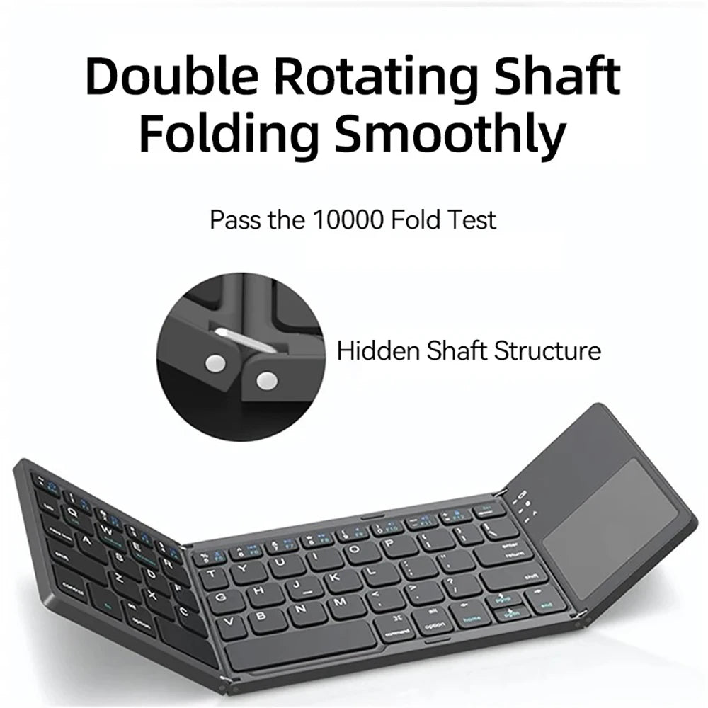 Mini Foldable Bluetooth Keyboard with Touchpad