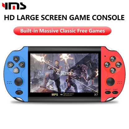 X7/X12 Plus Handheld Game Console 4.3/5.1/7.1 Inch HD Screen Portable Audio Video Player Classic Play Built-in10000+ Free Games