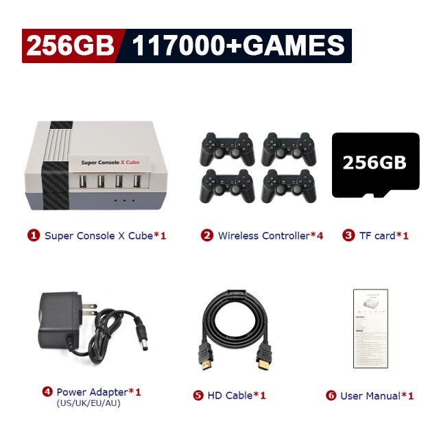 Super Console X Cube Retro Video Game Consoles Pre-load Up to 117,000+ Games,70+Emulators,Support Multi-players