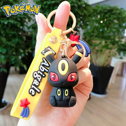 Genuine Pikachu Creative Anime Cartoon Doll Keychain Pokemon Cartoon Doll Keyring Bag Car Key Chain Ring Pendant Kids Gifts.