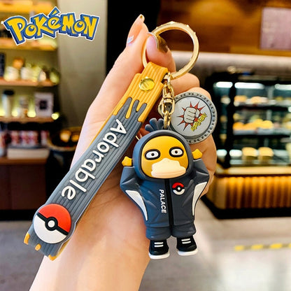 Genuine Pikachu Creative Anime Cartoon Doll Keychain Pokemon Cartoon Doll Keyring Bag Car Key Chain Ring Pendant Kids Gifts.