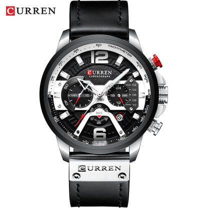 CURREN Casual Sport Watches for Men Top, Brand Luxury ,Military, Leather Wrist Watch, Man, Clock Fashion ,Chronograph, Wristwatch