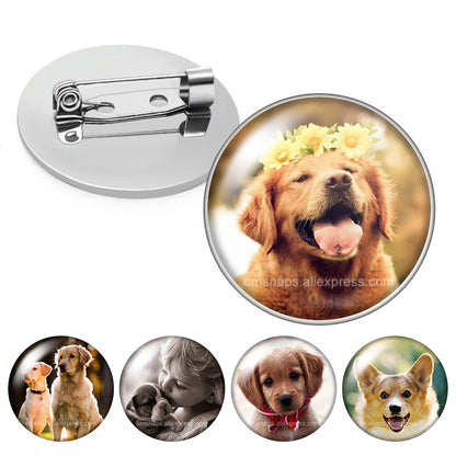 Personalized Photo Custom pictures Brooches Men Women Glass Cabochon Silver plated Backpack Lapel Pin Button Badges Brooch Gift