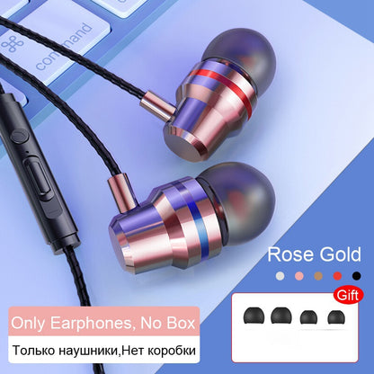 Wired Earphones Earbuds Headphones 3.5mm In Ear Earphone Earpiece With Mic Stereo Headset For Samsung S6 Xiaomi Phone Computer