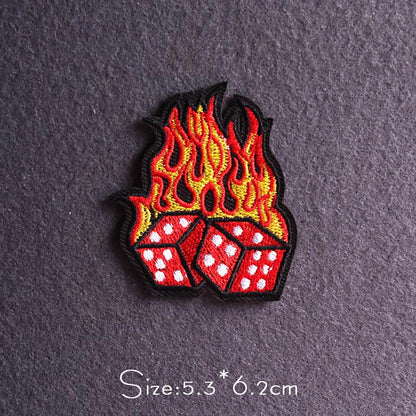 Skull Punk Patch Embroidered Patch For Clothing Sewing Applique Iron On Patches For Clothes Skeleton Binoculars Patches Stripe