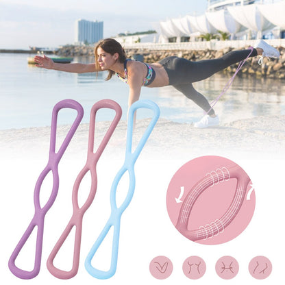 8 Word Chest Expander Rubber Elastic Muscle TPR Training Tubing Tension Sports Exercise Yoga Resistance Portable Fitness Bands