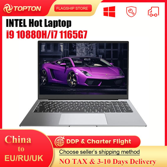 2023 i9 Laptops 15.6 Inch Intel i9 10880H i7 1165G7 Max 32G RAM 2T SSD 1920*1080 Portable PC Gaming Laptop Windows 10 Notebook