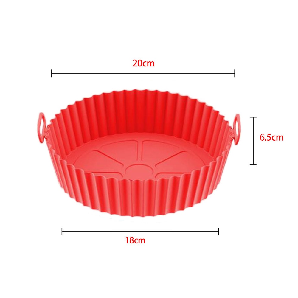 OIMG Air Fryers Oven Baking Tray Fried Chicken Basket Mat AirFryer Silicone Pot Round Replacemen Grill Pan Kitchen Accessories