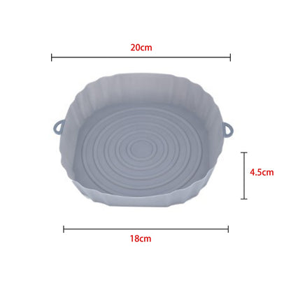 OIMG Air Fryers Oven Baking Tray Fried Chicken Basket Mat AirFryer Silicone Pot Round Replacemen Grill Pan Kitchen Accessories