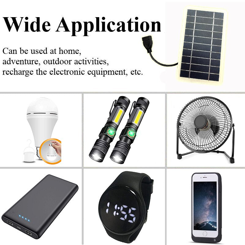 10W Portable Solar Panel DIY 5V Battery Cell Solar Charger Module Energy Outdoor Hike Fishing Flashlight Plate for Mobile Phone