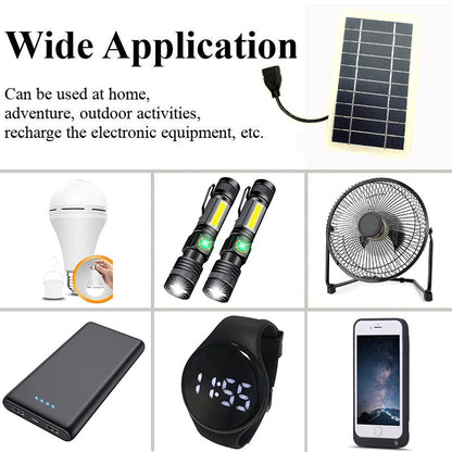 10W Portable Solar Panel DIY 5V Battery Cell Solar Charger Module Energy Outdoor Hike Fishing Flashlight Plate for Mobile Phone