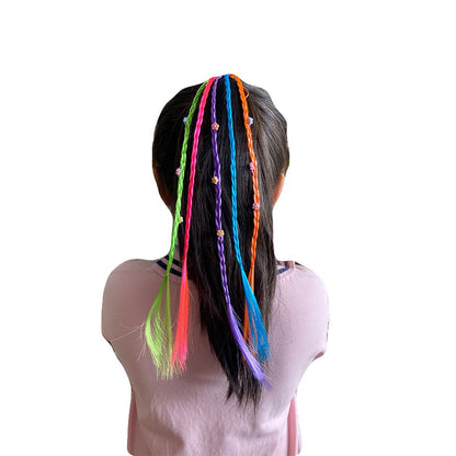 New Girls Colorful Wigs Ponytail Headbands Rubber Bands Beauty Hair Bands Headwear Kids Hair Accessories Head Band Hair Ornament