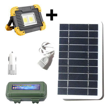 YAGOU Solar Panel Spotlight Set Portable Super Bright Saving COB LED Travel Light for Outdoor Camping Hike Fishing Solar Charger