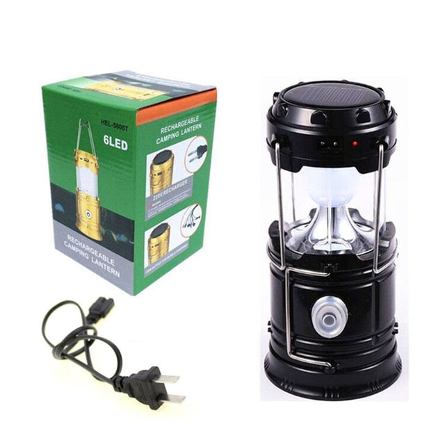 Portable Solar Charger Camping Lantern Lamp LED Outdoor Lighting Folding Camp Tent Lamp USB Rechargeable Lantern