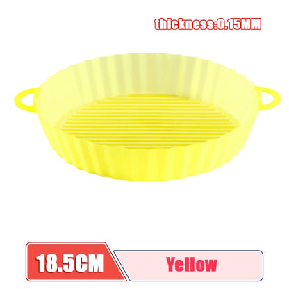 AirFryer Reusable Pot Silicone Easy To Clean Oven For Round Liner Pizza Chicken Plate Grill Nonstick Pan Mat Air Fryer Accessory