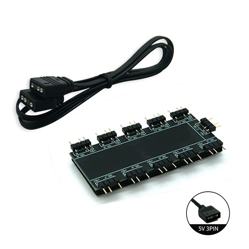 Motherboard RGB SYNC Splitter, 12V 4Pin RGB / 5V 3Pin ARGB SYNC HUB Transfer Extension Cable For M/B ASUS GIGABYTE MSI