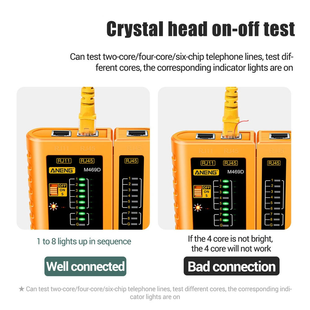 ZoeRax Network Cable Tester, RJ45 Cable Lan tester RJ45 RJ11 RJ12 CAT5 UTP LAN Cable Tester Networking Tool network Repair