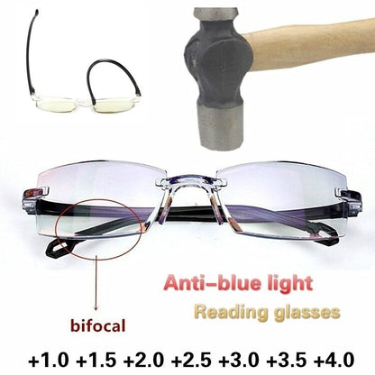 Rimless Reading Glasses Anti Blue Light