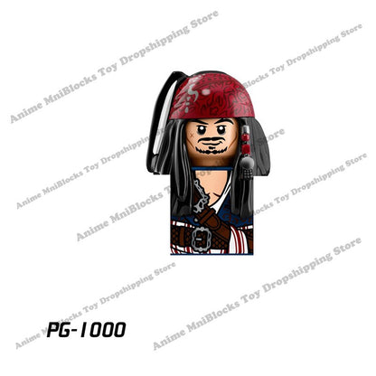 PG8048 X0160 movies Pirates the Caribbean Jack Sparrow ghost captain Mini Action toy Figures Assembly Toys kids Birthday Gifts