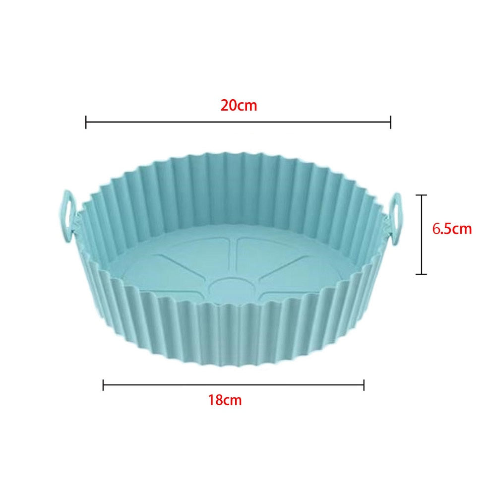 OIMG Air Fryers Oven Baking Tray Fried Chicken Basket Mat AirFryer Silicone Pot Round Replacemen Grill Pan Kitchen Accessories